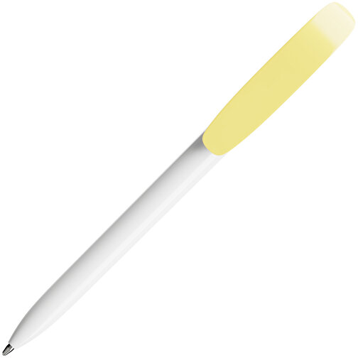 BIC® Super Clip Kugelschreiber Siebdruck , BiC, weiß/pastelgelb, Kunststoff, 14,40cm x 1,20cm (Länge x Breite), Bild 2