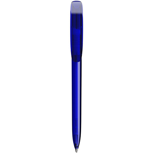 BIC® Super Clip Kugelschreiber Siebdruck , BiC, transparentes dunkelblau, Kunststoff, 14,40cm x 1,20cm (Länge x Breite), Bild 1