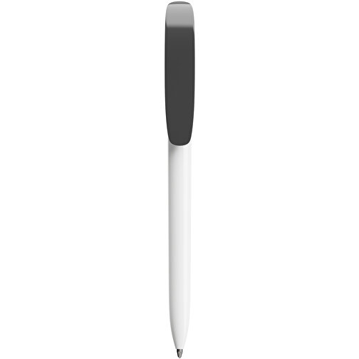 BIC® Super Clip Kugelschreiber Siebdruck , BiC, weiß/dunkelgrau, Kunststoff, 14,40cm x 1,20cm (Länge x Breite), Bild 1