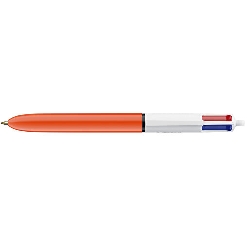 BIC® 4 Colours Fine Kugelschreiber Siebdruck , BiC, weiss/orange, Kunststoff, 14,40cm x 1,60cm (Länge x Breite), Bild 3