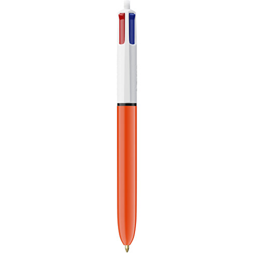 BIC® 4 Colours Fine Kugelschreiber Digital , BiC, weiss/orange, Kunststoff, 14,40cm x 1,60cm (Länge x Breite), Bild 1