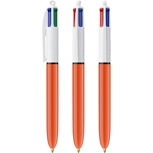 BIC® 4 Colours Fine Kugelschreiber Digital , BiC, weiß/orange, Kunststoff, 14,40cm x 1,60cm (Länge x Breite), Bild 4