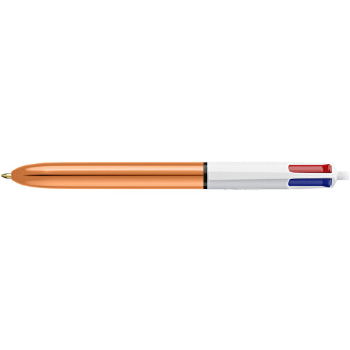 BIC® 4 Colours Shine Kugelschreiber Lasergravur , BiC, weiß/roségold, Kunststoff, 14,40cm x 1,60cm (Länge x Breite), Bild 3