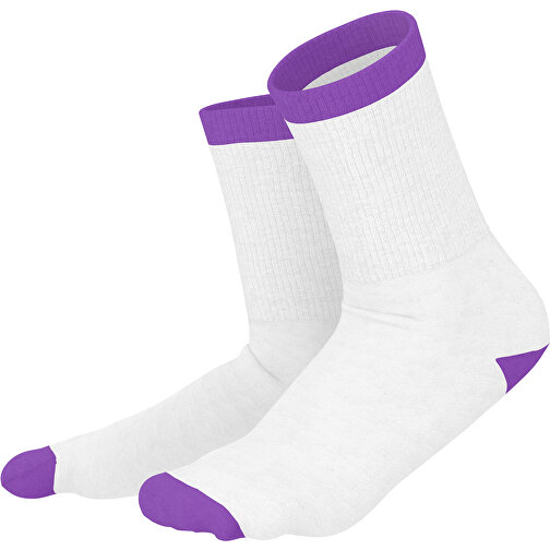 Boris - Die Premium Tennis Socke , weiß / lavendellila, 85% Natur Baumwolle, 12% regeniertes umwelftreundliches Polyamid, 3% Elastan, 36,00cm x 0,40cm x 8,00cm (Länge x Höhe x Breite), Bild 1
