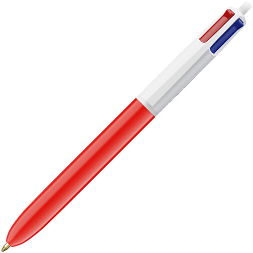 BIC® 4 Colours Kugelschreiber Digital , BiC, weiß/rot, Kunststoff, 14,40cm x 1,60cm (Länge x Breite), Bild 2