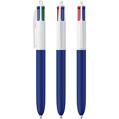 BIC® 4 Colours Soft Siebdruck , BiC, weiss/marineblau, Kunststoff, 14,40cm x 1,60cm (Länge x Breite), Bild 4