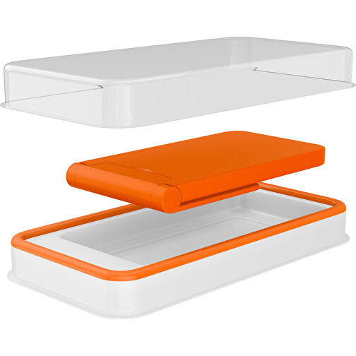 WirelessView - Der Klapp-Ständer Mit Kabellosem Ladegerät , orange, Kunststoff, 13,60cm x 1,30cm x 7,30cm (Länge x Höhe x Breite), Bild 3