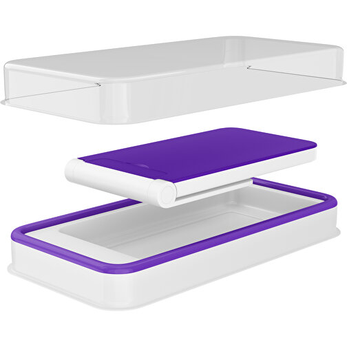 WirelessView - Der Klapp-Ständer Mit Kabellosem Ladegerät , violet / weiß, Kunststoff, 13,60cm x 1,30cm x 7,30cm (Länge x Höhe x Breite), Bild 3
