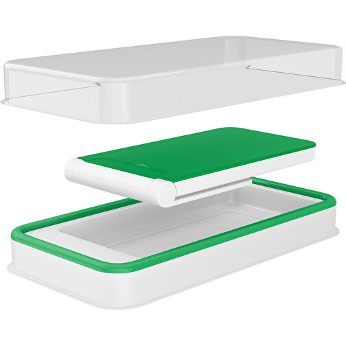 WirelessView - Der Klapp-Ständer Mit Kabellosem Ladegerät , grün / weiß, Kunststoff, 13,60cm x 1,30cm x 7,30cm (Länge x Höhe x Breite), Bild 3