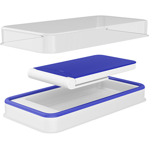 WirelessView - Der Klapp-Ständer Mit Kabellosem Ladegerät , blau / weiß, Kunststoff, 13,60cm x 1,30cm x 7,30cm (Länge x Höhe x Breite), Bild 3