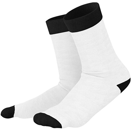 Adam - Die Premium Business Socke , weiß / schwarz, 85% Natur Baumwolle, 12% regeniertes umwelftreundliches Polyamid, 3% Elastan, 36,00cm x 0,40cm x 8,00cm (Länge x Höhe x Breite), Bild 1