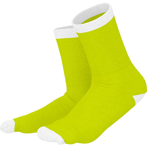 Boris - Die Premium Tennis Socke , hellgrün / weiss, 85% Natur Baumwolle, 12% regeniertes umwelftreundliches Polyamid, 3% Elastan, 36,00cm x 0,40cm x 8,00cm (Länge x Höhe x Breite), Bild 1