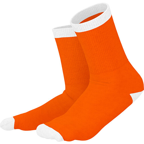 Boris - Die Premium Tennis Socke , orange / weiß, 85% Natur Baumwolle, 12% regeniertes umwelftreundliches Polyamid, 3% Elastan, 36,00cm x 0,40cm x 8,00cm (Länge x Höhe x Breite), Bild 1