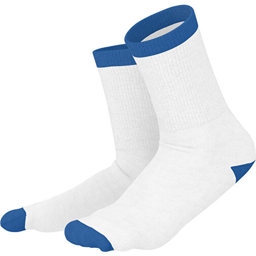 Boris - Die Premium Tennis Socke , weiss / dunkelblau, 85% Natur Baumwolle, 12% regeniertes umwelftreundliches Polyamid, 3% Elastan, 36,00cm x 0,40cm x 8,00cm (Länge x Höhe x Breite), Bild 1