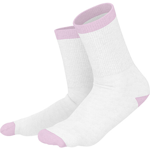 Boris - Die Premium Tennis Socke , weiss / zartrosa, 85% Natur Baumwolle, 12% regeniertes umwelftreundliches Polyamid, 3% Elastan, 36,00cm x 0,40cm x 8,00cm (Länge x Höhe x Breite), Bild 1