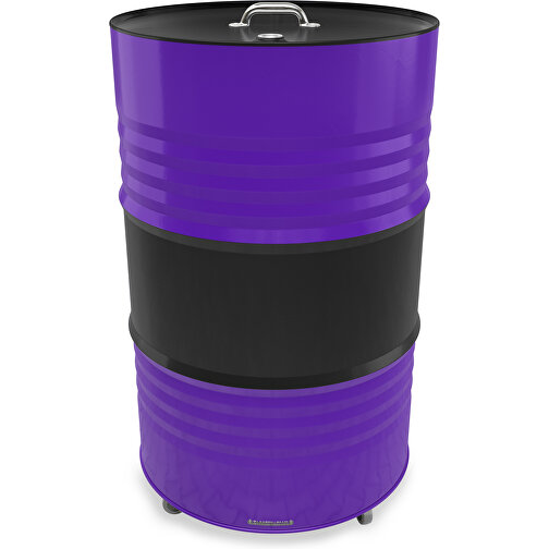 Fass-Tonne Mit Deckel , schwarz / violet, Stahlblech, 90,00cm (Höhe), Bild 1