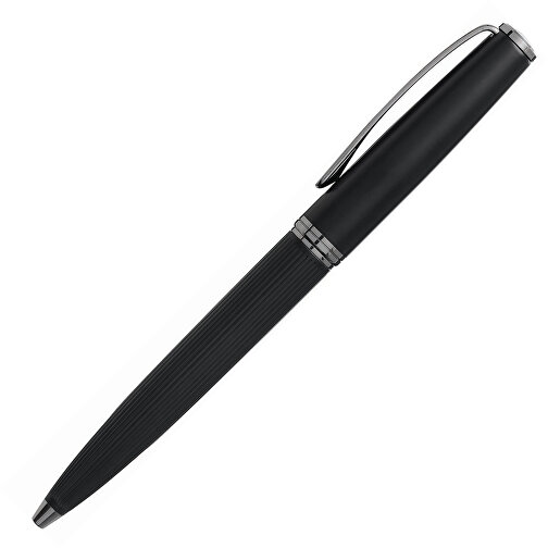Metall-Kugelschreiber BLACK PEARL , schwarz, Stahl / Messing, 14,00cm (Länge), Bild 3
