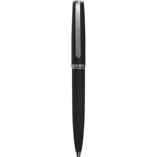 Metall-Kugelschreiber BLACK PEARL , schwarz, Stahl / Messing, 14,00cm (Länge), Bild 5
