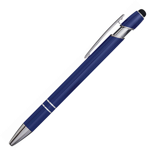 Aluminium-Kugelschreiber MERCHANT , blau, Aluminium / Silikon, 14,20cm (Länge), Bild 2