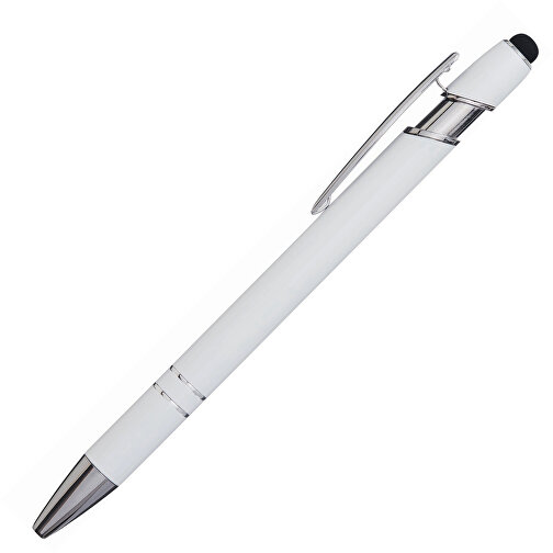 Aluminium-Kugelschreiber MERCHANT , weiß, Aluminium / Silikon, 14,20cm (Länge), Bild 2