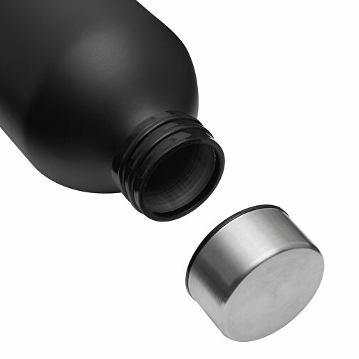 Aluminium-Trinkflasche JUMBO TRANSIT , schwarz, Aluminium / Edelstahl / PP / Silikon, 22,50cm (Länge), Bild 5