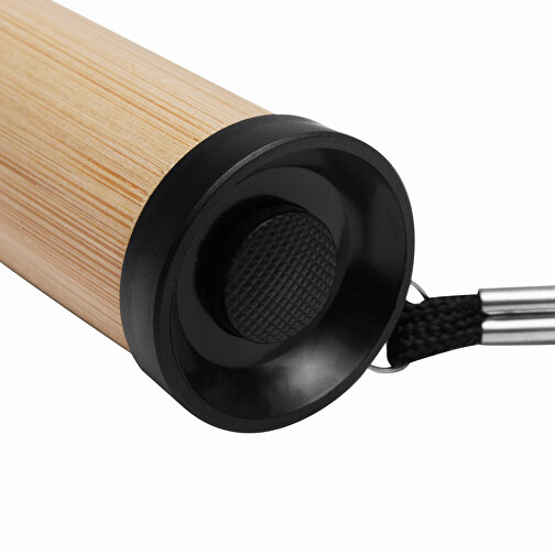 LED Taschenlampe BAMBOO SHINE , braun, schwarz, Kunststoff / Bambus, 10,00cm (Länge), Bild 4