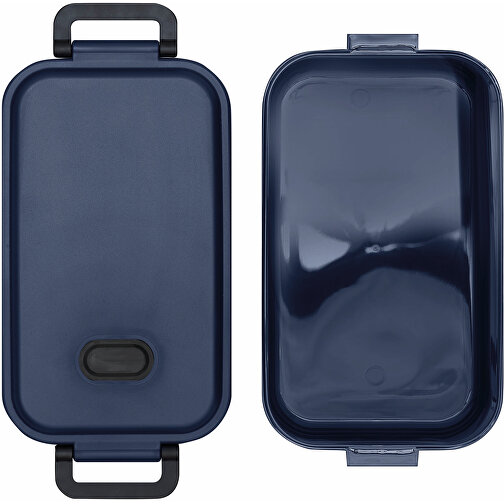 Lunchbox LUNCH TIME , marineblau, Kunststoff / Silikon, 21,00cm x 6,00cm x 11,50cm (Länge x Höhe x Breite), Bild 3