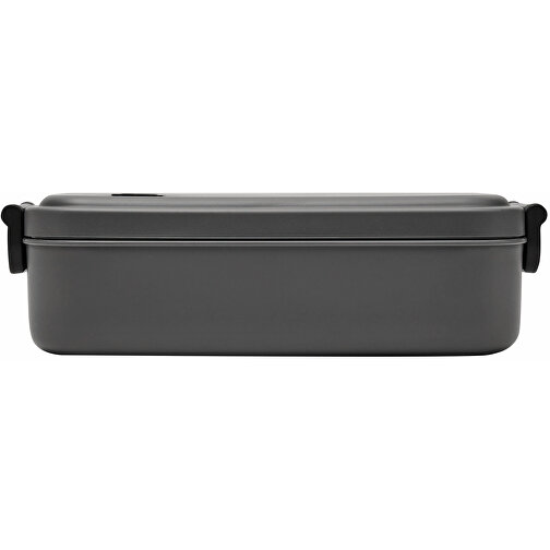 Lunchbox LUNCH TIME , grau, Kunststoff / Silikon, 21,00cm x 6,00cm x 11,50cm (Länge x Höhe x Breite), Bild 2