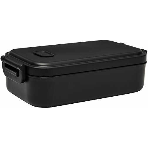 Lunchbox LUNCH TIME , schwarz, Kunststoff / Silikon, 21,00cm x 6,00cm x 11,50cm (Länge x Höhe x Breite), Bild 1
