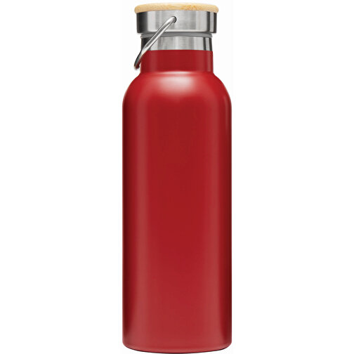 Vakuum-Trinkflasche ECO FLAVOUR , rot, Edelstahl / Bambus / Silikon, 22,30cm (Länge), Bild 3