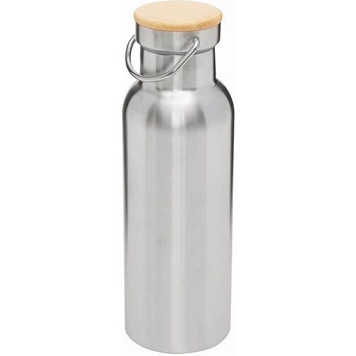 Vakuum-Trinkflasche ECO FLAVOUR , silber, Edelstahl / Bambus / Silikon, 22,30cm (Länge), Bild 1