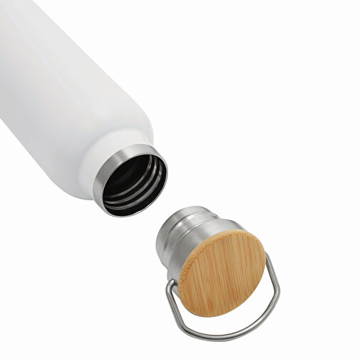 Vakuum-Trinkflasche ECO FLAVOUR , weiss, Edelstahl / Bambus / Silikon, 22,30cm (Länge), Bild 6