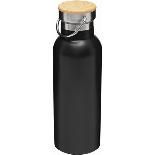 Vakuum-Trinkflasche ECO FLAVOUR , schwarz, Edelstahl / Bambus / Silikon, 22,30cm (Länge), Bild 1