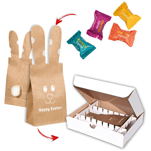 Bunny Bag Merci Together Inkl. Versandbox , beige, Papier, 17,50cm x 4,80cm x 23,00cm (Länge x Höhe x Breite), Bild 1