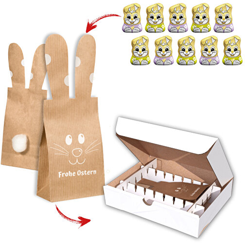 Bunny Bag Gold Bunny Inkl. Versandbox , beige, Papier, 17,50cm x 4,80cm x 23,00cm (Länge x Höhe x Breite), Bild 1