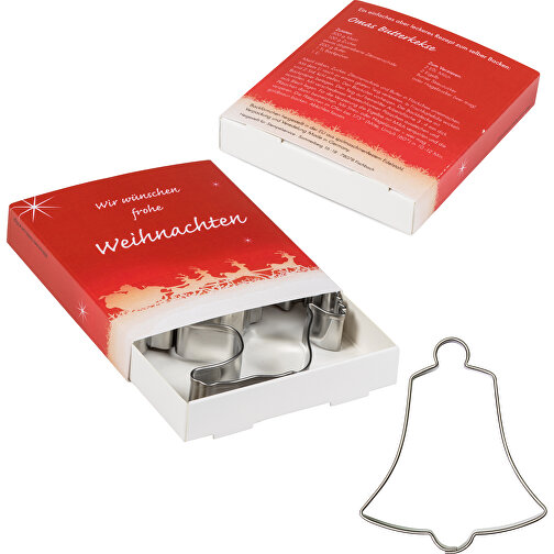 Backförmchen Premium-Box - Xmas - Elch + Glocke , Papier, Edelstahl, 8,10cm x 1,50cm x 9,20cm (Länge x Höhe x Breite), Bild 4