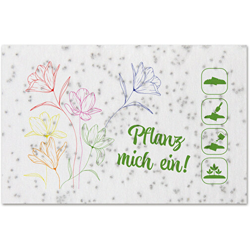 Tarjeta de visita de papel con semillas - 8,5 x 5,5 cm - mezcla de flores 4/0-c, Imagen 2