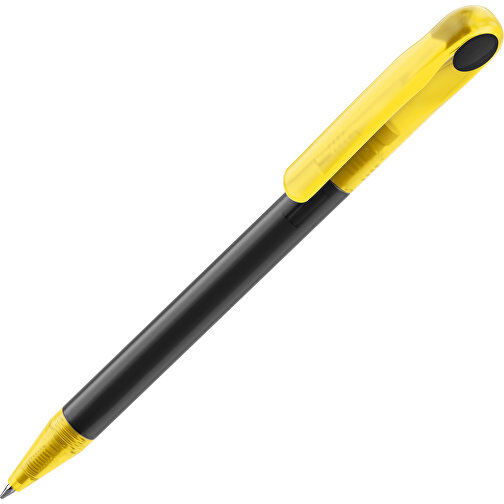 Prodir DS1 TFF Twist Kugelschreiber , Prodir, schwarz gefrostet / gelb, Kunststoff, 14,10cm x 1,40cm (Länge x Breite), Bild 1