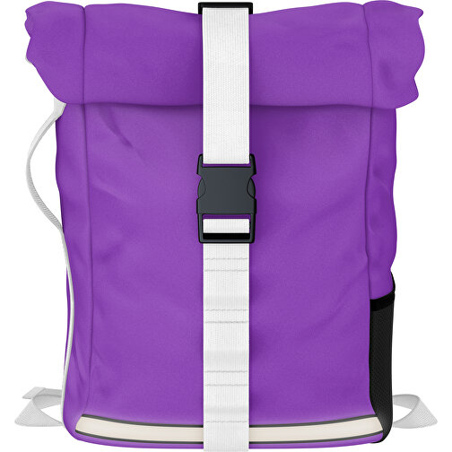 Rolltop Rucksack Comfort , lavendellila / weiss, Sublimation-fabric 200g - Polyester (PU), 29,50cm x 13,00cm x 33,00cm (Länge x Höhe x Breite), Bild 1