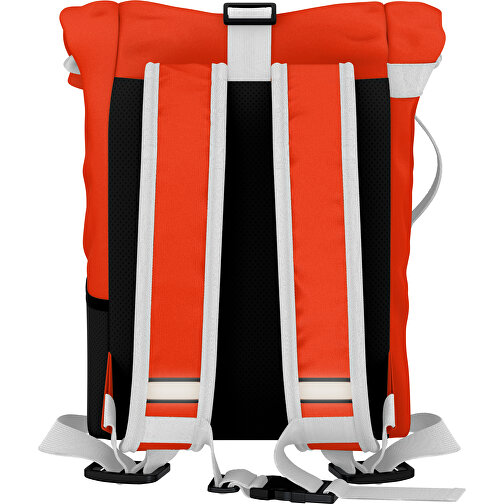 Rolltop Rucksack Comfort , orange / weiss, Sublimation-fabric 200g - Polyester (PU), 29,50cm x 13,00cm x 33,00cm (Länge x Höhe x Breite), Bild 2