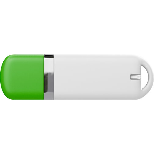 USB-Stick StylishDrive 2.0 , weiß / grasgrün MB , 32 GB , Gummiplastik, Kunststoff MB , 6,20cm x 0,75cm x 2,00cm (Länge x Höhe x Breite), Bild 2