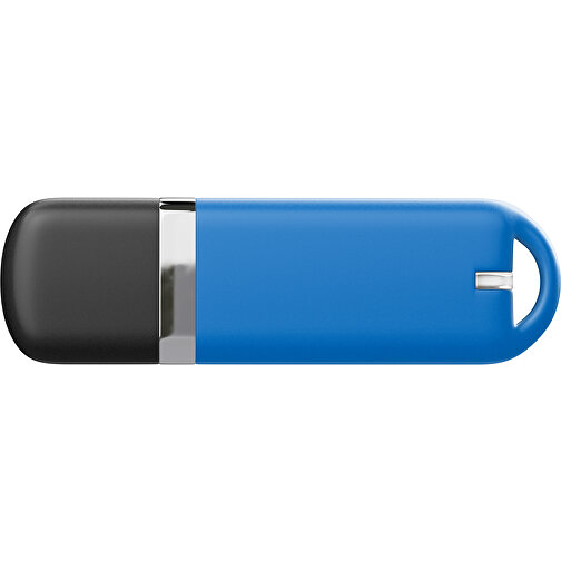 USB-Stick StylishDrive 2.0 , kobaltblau /schwarz MB , 16 GB , Gummiplastik, Kunststoff MB , 6,20cm x 0,75cm x 2,00cm (Länge x Höhe x Breite), Bild 2