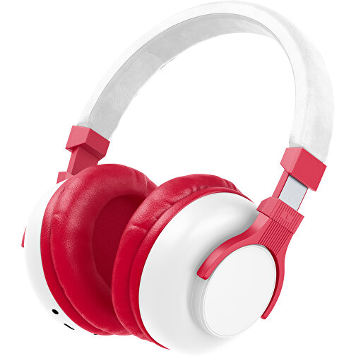 Bluetooth-ANC-Kopfhörer SilentHarmony Inkl. Individualisierung , weiß / dunkelrot, Kunststoff, 20,00cm x 10,00cm x 17,00cm (Länge x Höhe x Breite), Bild 1