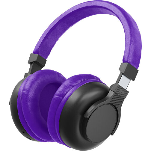 Bluetooth-ANC-Kopfhörer SilentHarmony Inkl. Individualisierung , schwarz / violet, Kunststoff, 20,00cm x 10,00cm x 17,00cm (Länge x Höhe x Breite), Bild 1