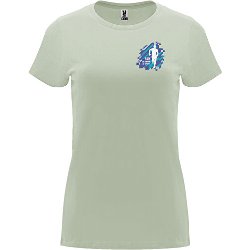 Capri T-Shirt Für Damen , mist green, Single jersey Strick 100% Baumwolle, 170 g/m2, 3XL, , Bild 2