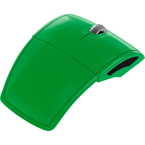Klappmaus MaxFold , grün / schwarz, Kunststoff, 11,30cm x 2,50cm x 5,80cm (Länge x Höhe x Breite), Bild 1