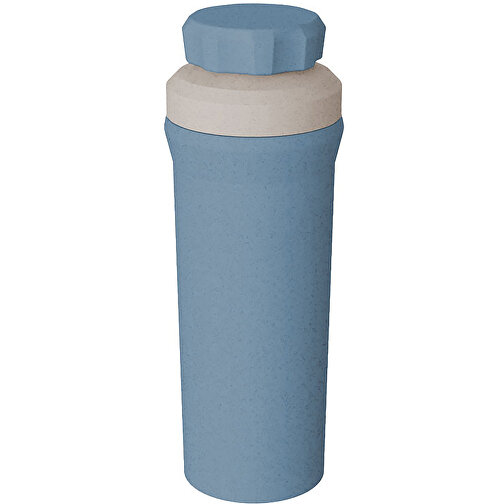 OLLI 0,5 Trinkflasche 500ml , Koziol, nature flower blue, Organic Bio-Circular, 7,50cm x 21,00cm x 7,50cm (Länge x Höhe x Breite), Bild 1