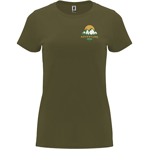 Capri T-Shirt Für Damen , militar green, Single jersey Strick 100% Baumwolle, 170 g/m2, M, , Bild 2