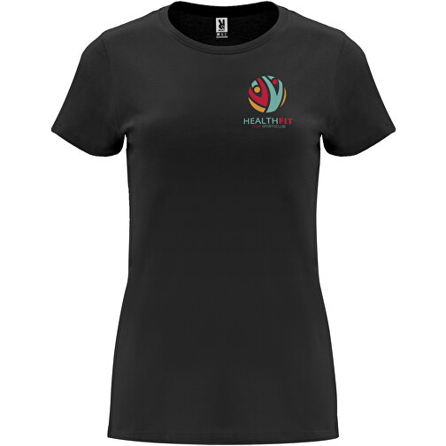 Capri T-Shirt Für Damen , schwarz, Single jersey Strick 100% Baumwolle, 170 g/m2, 2XL, , Bild 2