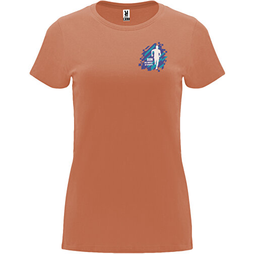 Capri T-Shirt Für Damen , greek orange, Single jersey Strick 100% Baumwolle, 170 g/m2, M, , Bild 2